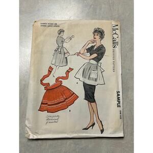 Vintage 1950's McCalls Sampler Short Apron Pattern One Size